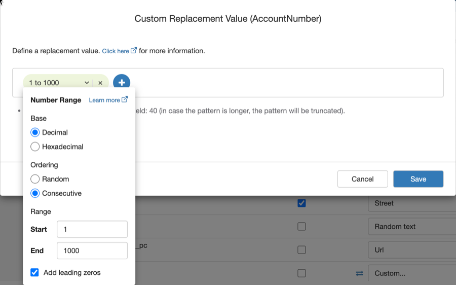 Using Custom Replacement Values to Anonymize Data
