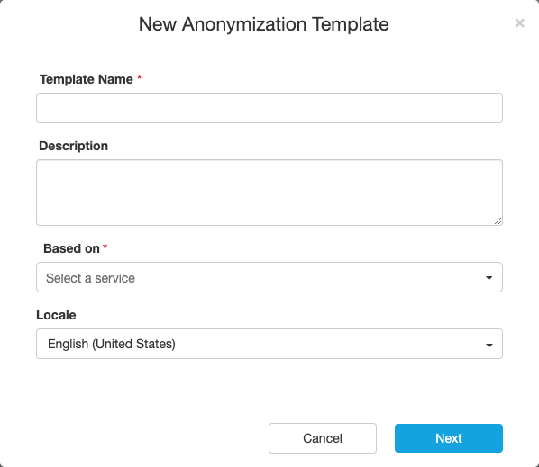 Working with Anonymization Templates for ServiceNow