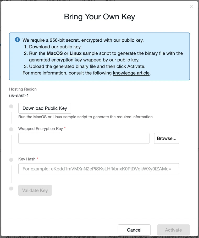 Bring Your Own Key (BYOK) for Recover (AWS)