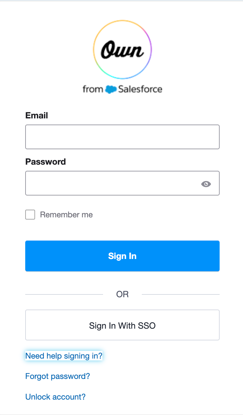 Signing Up and Signing In to Own Data Platform