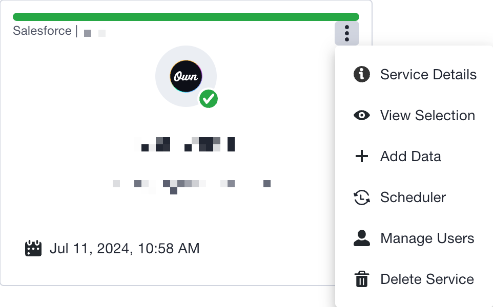 Discover Service Options Menu
