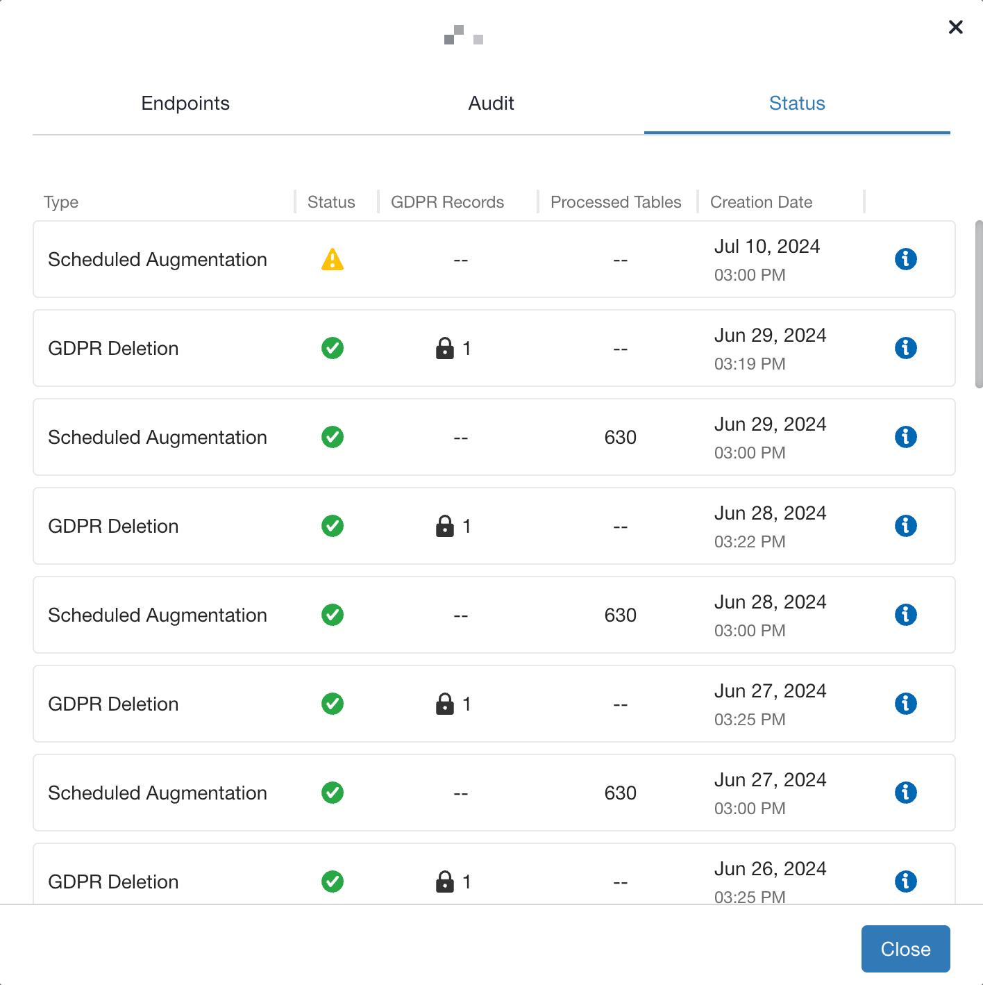 Discover Service Options Menu
