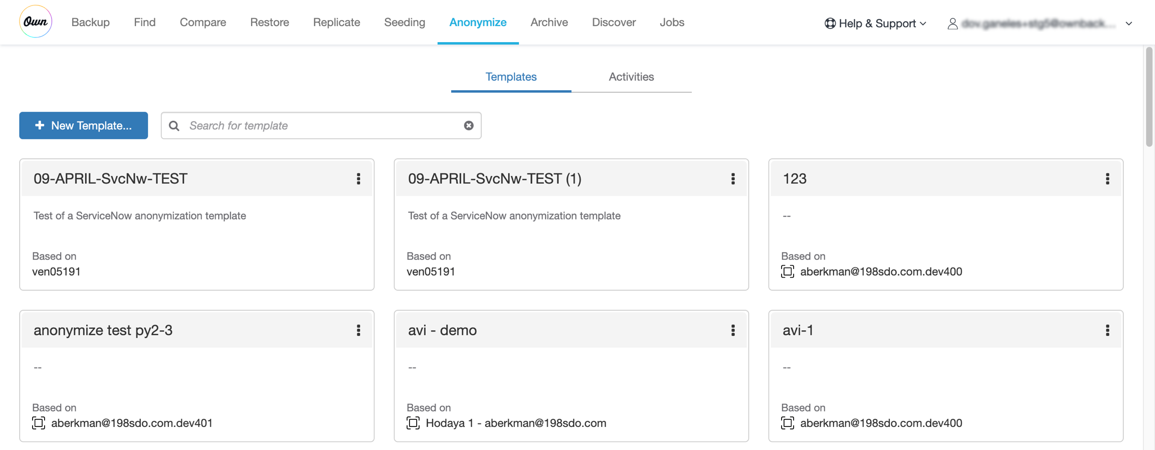 Working with Anonymization Templates for Salesforce