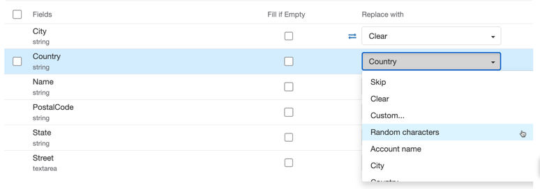 Working with Anonymization Templates for Salesforce